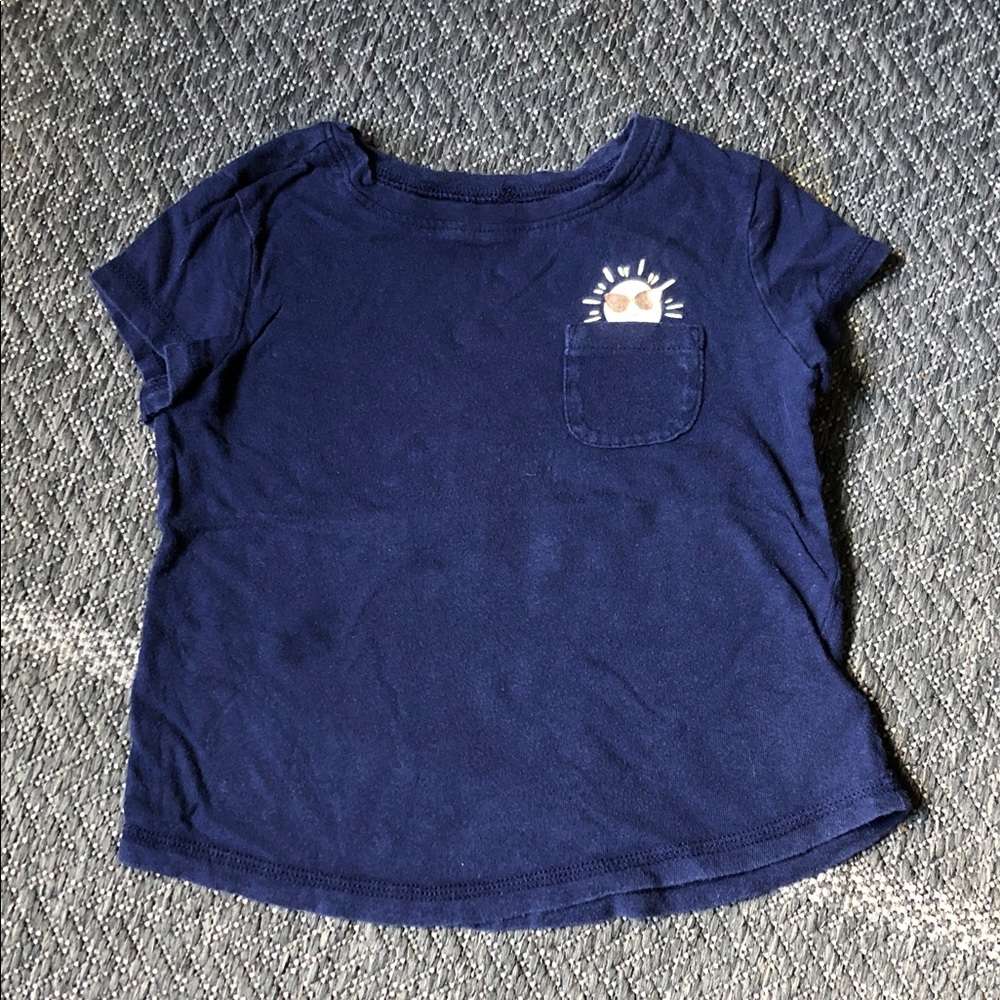 Old Navy Navy Short Sleeve Tee with Pocket Sun Accent